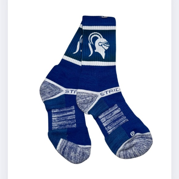 StrideLine Blue Athletic Crew Socks - Picture 1 of 1
